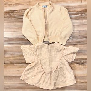 Mayoral jacket Zara top and 3T